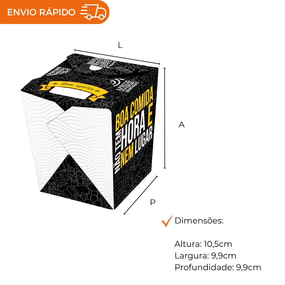 EMBALAGEM PARA REFEICAO BOX 850ML PRETA - PC C/50