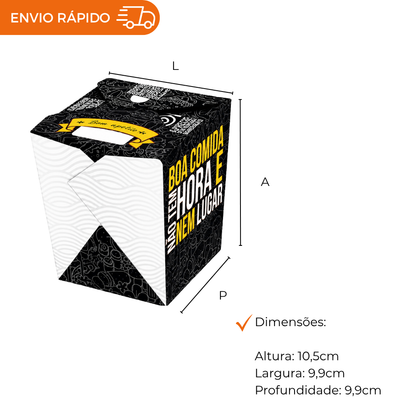 EMBALAGEM PARA REFEICAO BOX 850ML PRETA - PC C/50