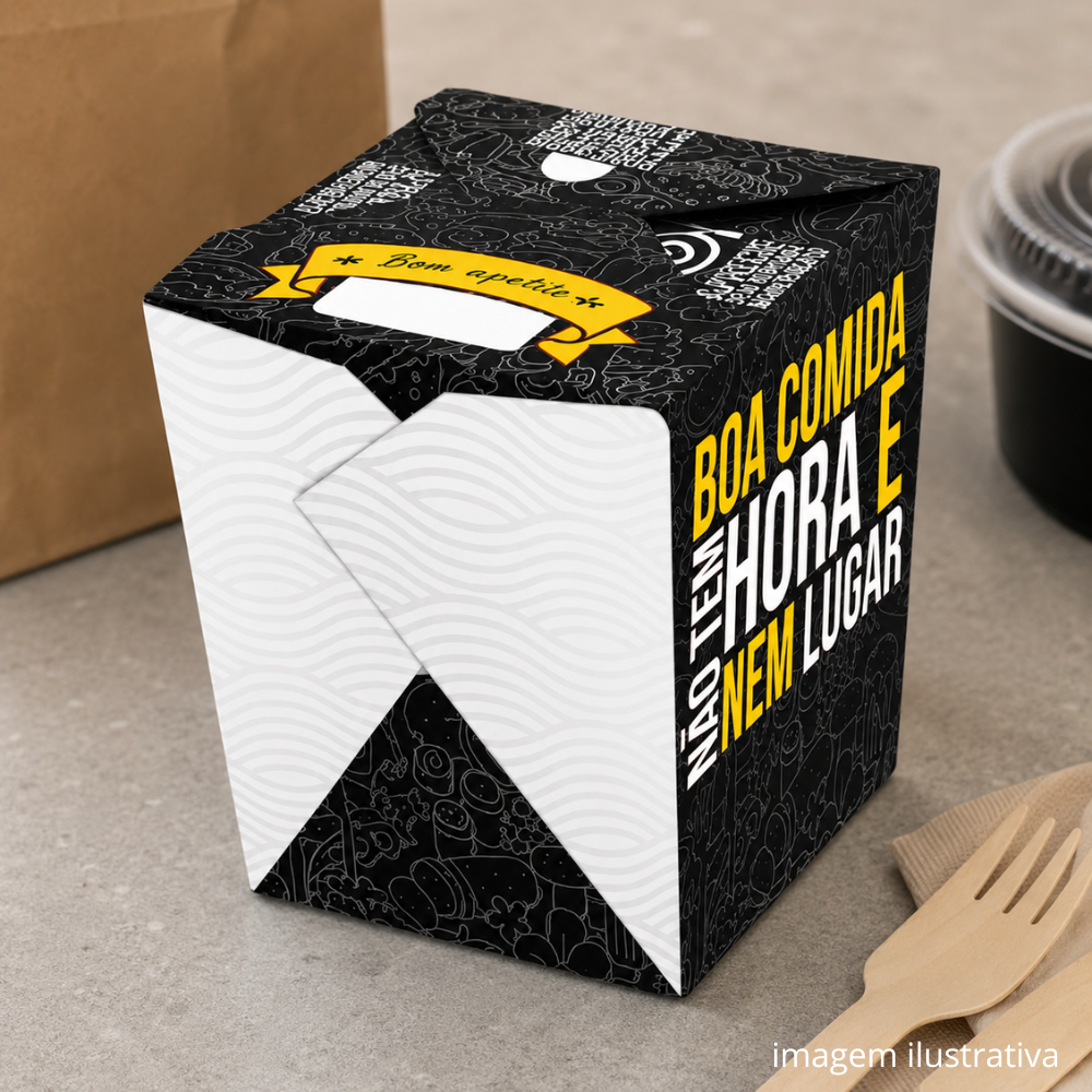 EMBALAGEM PARA REFEICAO BOX 850ML PRETA - PC C/50