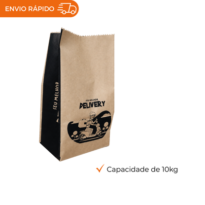 SACO PAPEL 10 KG KRAFT S.O.S. DELIVERY - PC C/100