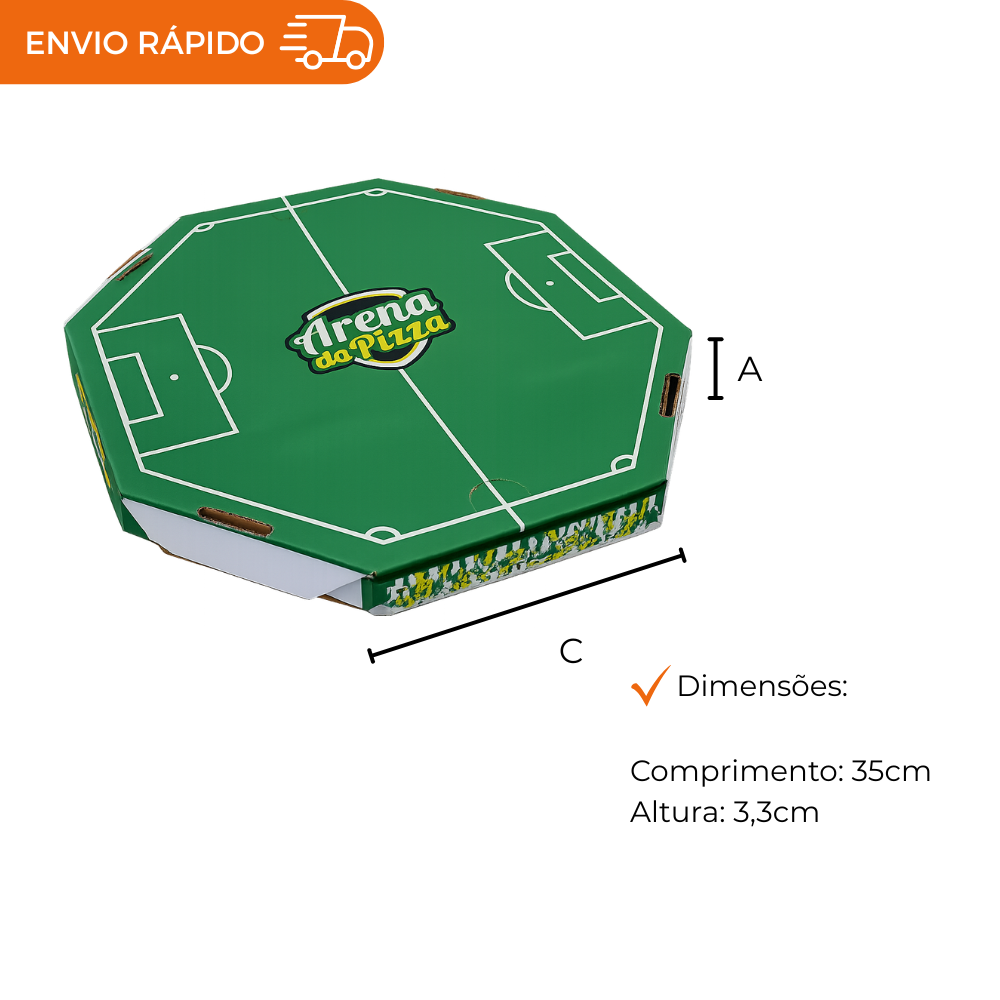 EMBALAGEM PARA PIZZA 35CM BRANCA IMPRESSA  35CM BRANCA IMPRESSA COPA - PC C/10