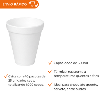 COPO ISOPOR 300 ML TERMICO - CCT-300 - CX C/40X25