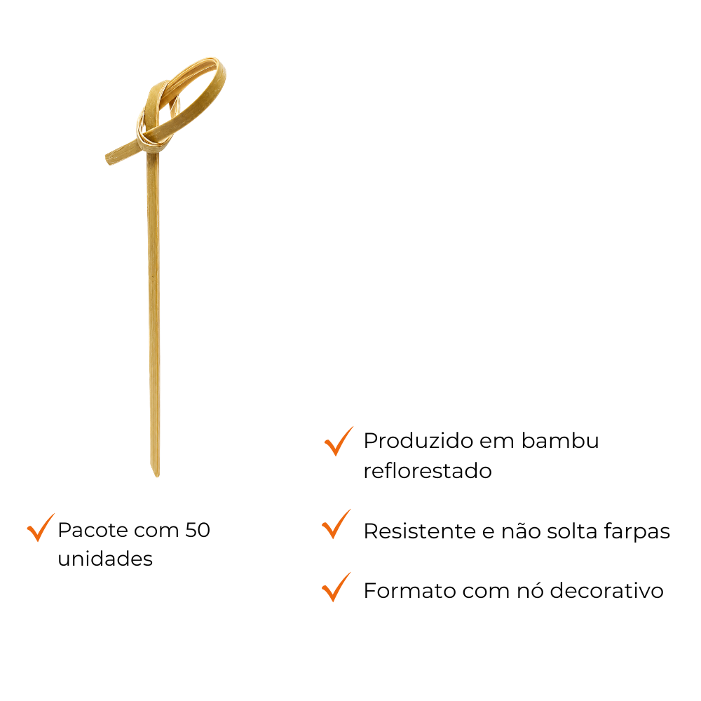 ESPETO P/KNOTTED STICKS BAMBU 15CM - PC C/50