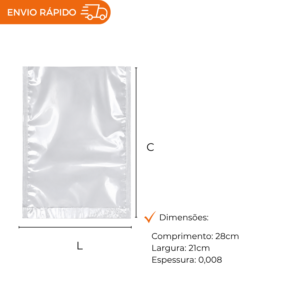 SACO A VACUO - 21X28. - PC C/1000