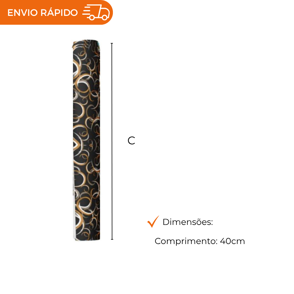 BOBINA DE PAPEL PRESENTE PRETO- 40CM