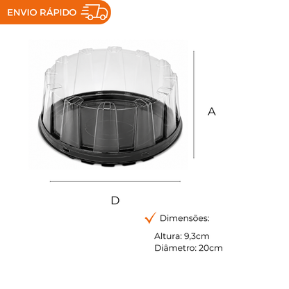 EMBALAGEM PET TORTA MINI PT - G 32 DELTA - CX C/100
