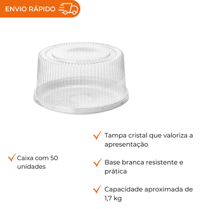 EMBALAGEM PET TORTA PQ BR - G 50MA - CX C/50