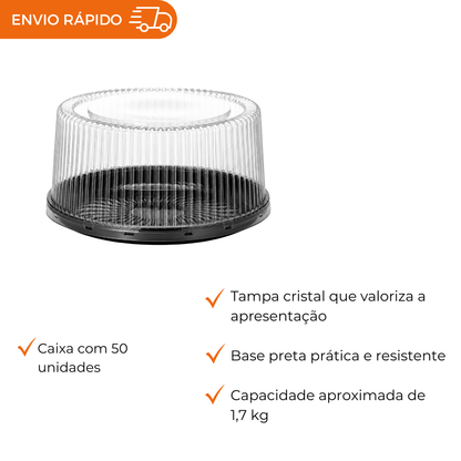 EMBALAGEM PET TORTA PQ PT - G 50MA - CX C/50