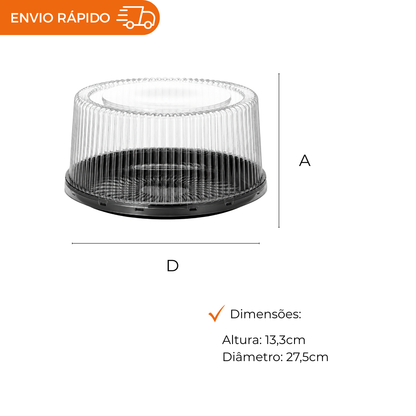 EMBALAGEM PET TORTA PQ PT - G 50MA - CX C/50
