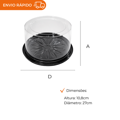 EMBALAGEM PET TORTA PQ PT - G 50MCT - CX C/50
