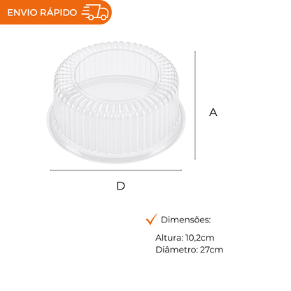 EMBALAGEM PET TORTA PQ PT - G 50MM - CX C/50