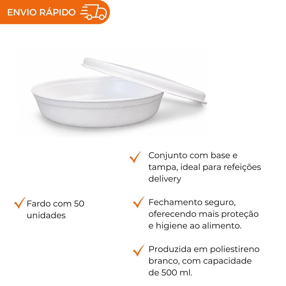 MARMITEX DE ISOPOR C/ TP 500ML- TM 100. - FD C/50