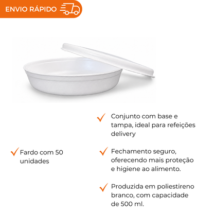 MARMITEX DE ISOPOR C/ TP 500ML- TM 100. - FD C/50