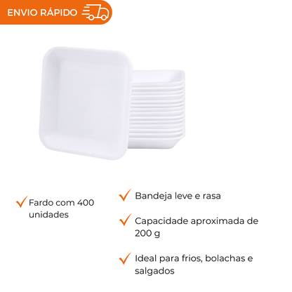 BANDEJA B1 RASA BRANCA - TRL-01 - FD C/4X100