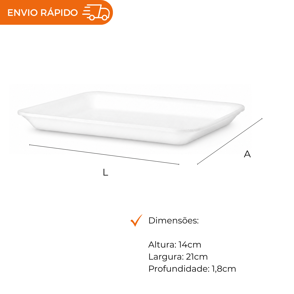 BANDEJA B2 RASA BRANCA - CRL-002.. - FD C/4X100