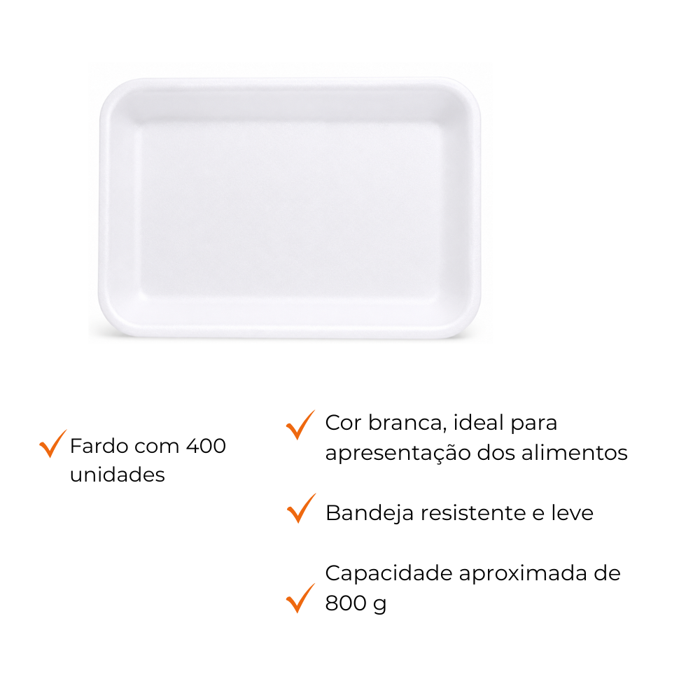 BANDEJA B4 RASA BRANCA - TRL-04 - FD C/4X100