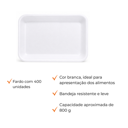 BANDEJA B4 RASA BRANCA - TRL-04 - FD C/4X100