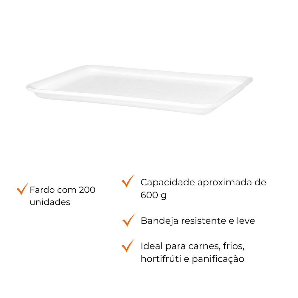 BANDEJA B5 RASA BRANCA - CR-005. - FD C/2X100
