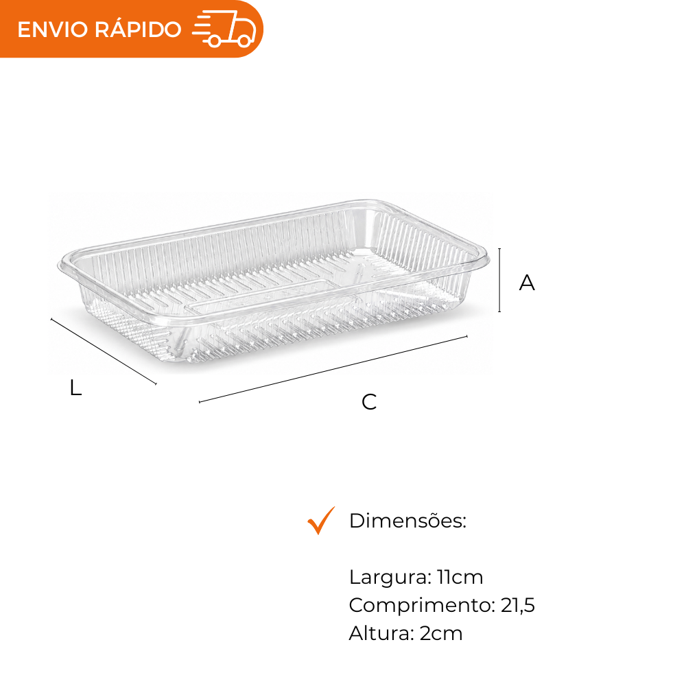 BANDEJA PET MULTIUSO CRISTAL - G 02 - CX C/400