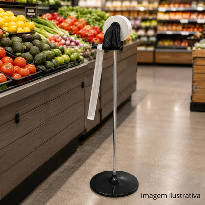 BASE PEDESTAL PRETO C/HASTE DE ALUMINIO - UN