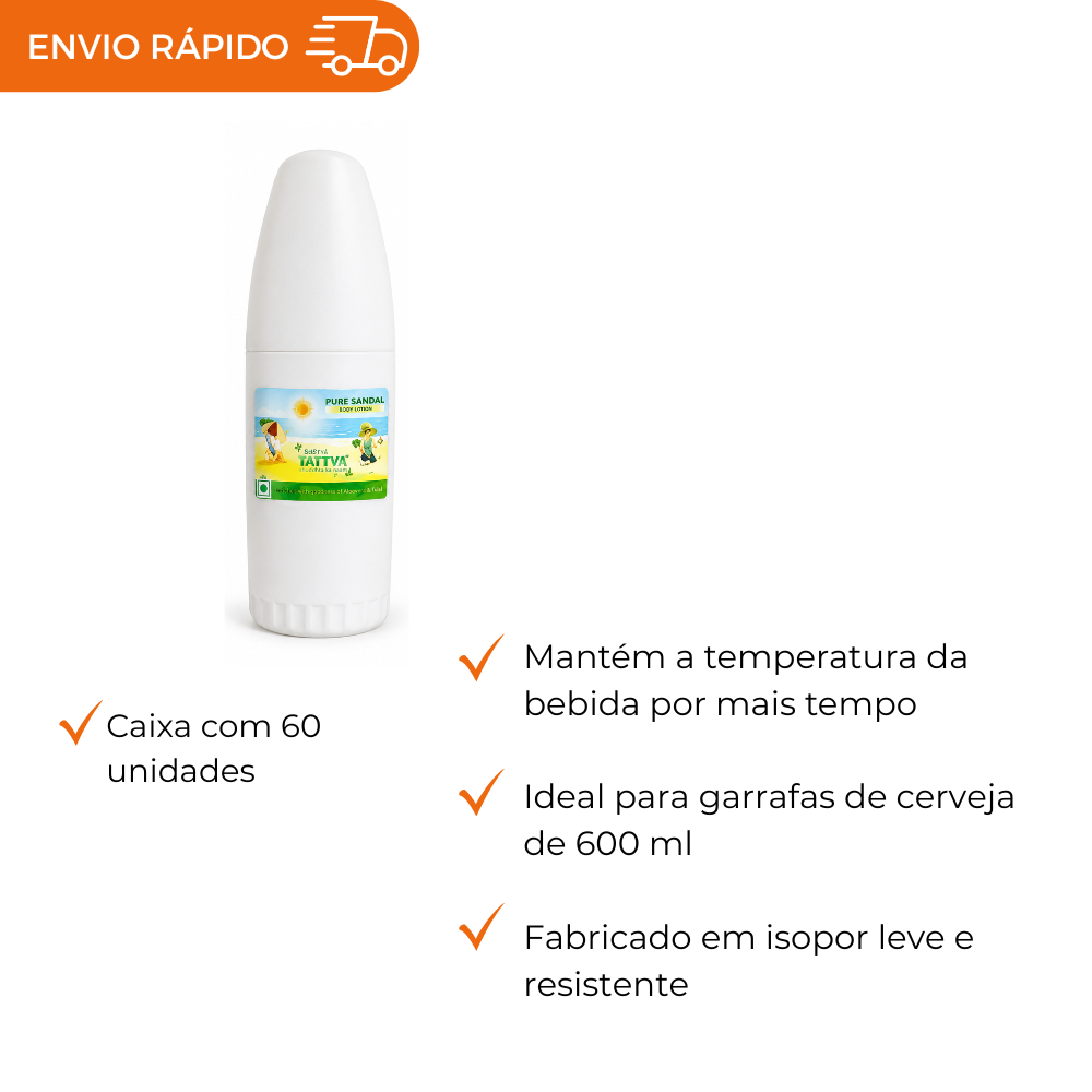 PORTA GARRAFA DE ISOPOR 600 ML C/3 - FD C/20X3