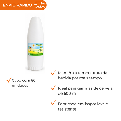 PORTA GARRAFA DE ISOPOR 600 ML C/3 - FD C/20X3