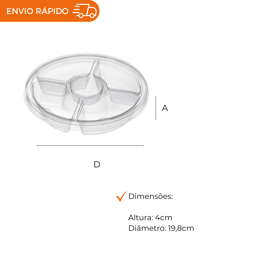EMBALAGEM PETISQUEIRA C/4 DIV. - G 540 - CX C/100