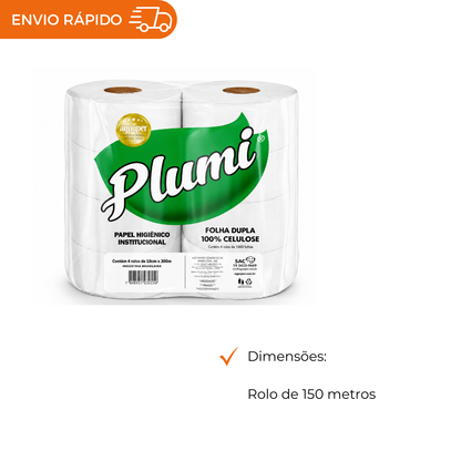 PAPEL HIGIENICO 100% CEL. FOLHA DUPLA- FD C/8X200M