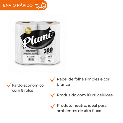 PAPEL HIGIENICO ROLAO - FD C/8X200M