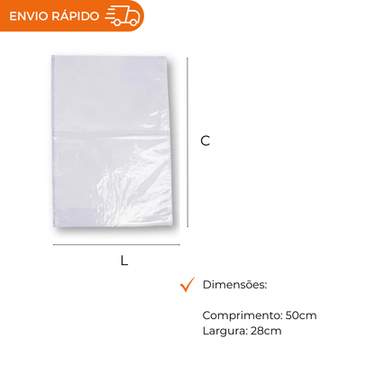 SACO PLASTICO POLIPROPILENO 28X50 - PC C/1000