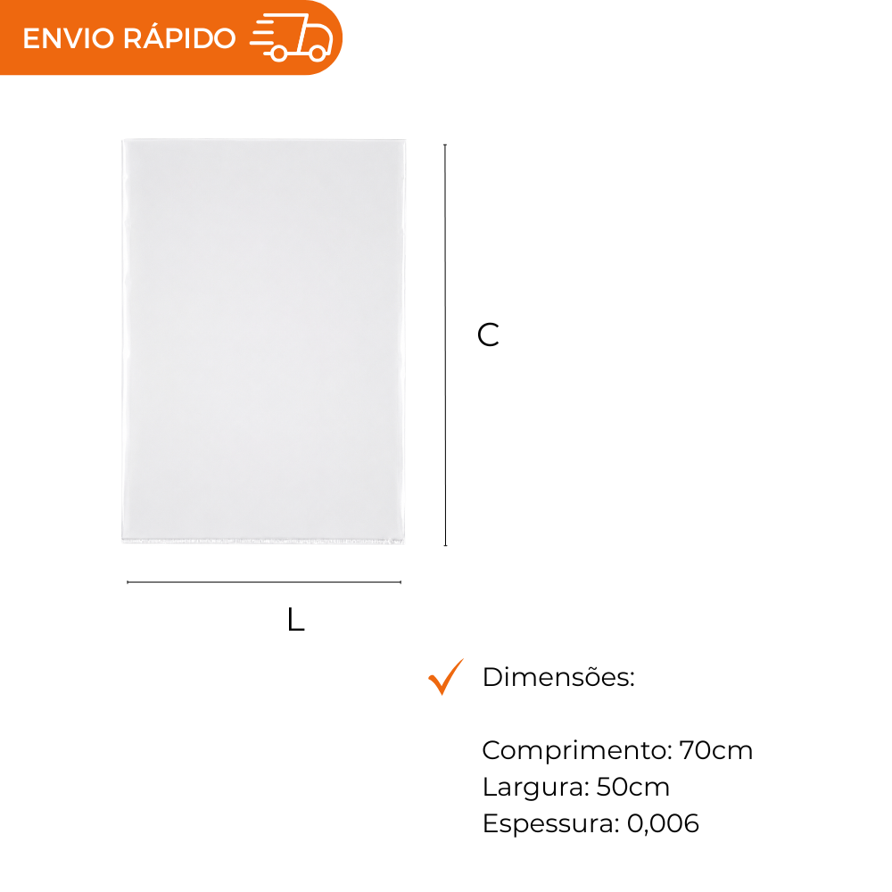 SACO PLASTICO BD CRISTAL 50X70X0,06 - PC C/1KG