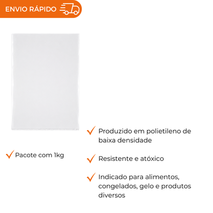 SACO PLASTICO BD CRISTAL 50X70X0,06 - PC C/1KG