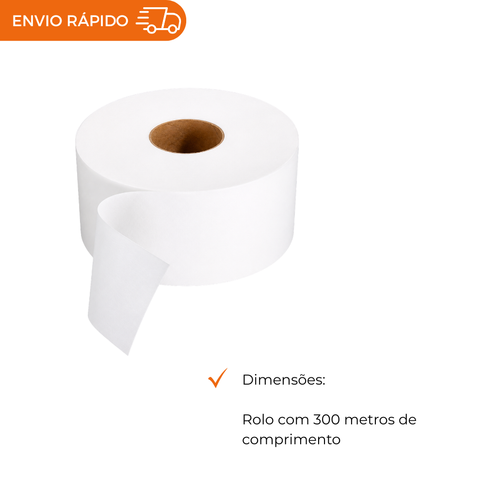 PAPEL HIGIENICO ROLAO BRANCO - FD C/8X300M