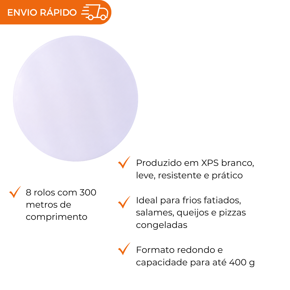 DISCO ISOPOR BRANCO 30CM - TDI-30 - FD C/2X200