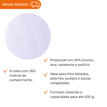 DISCO ISOPOR BRANCO 30CM - TDI-30 - FD C/2X200