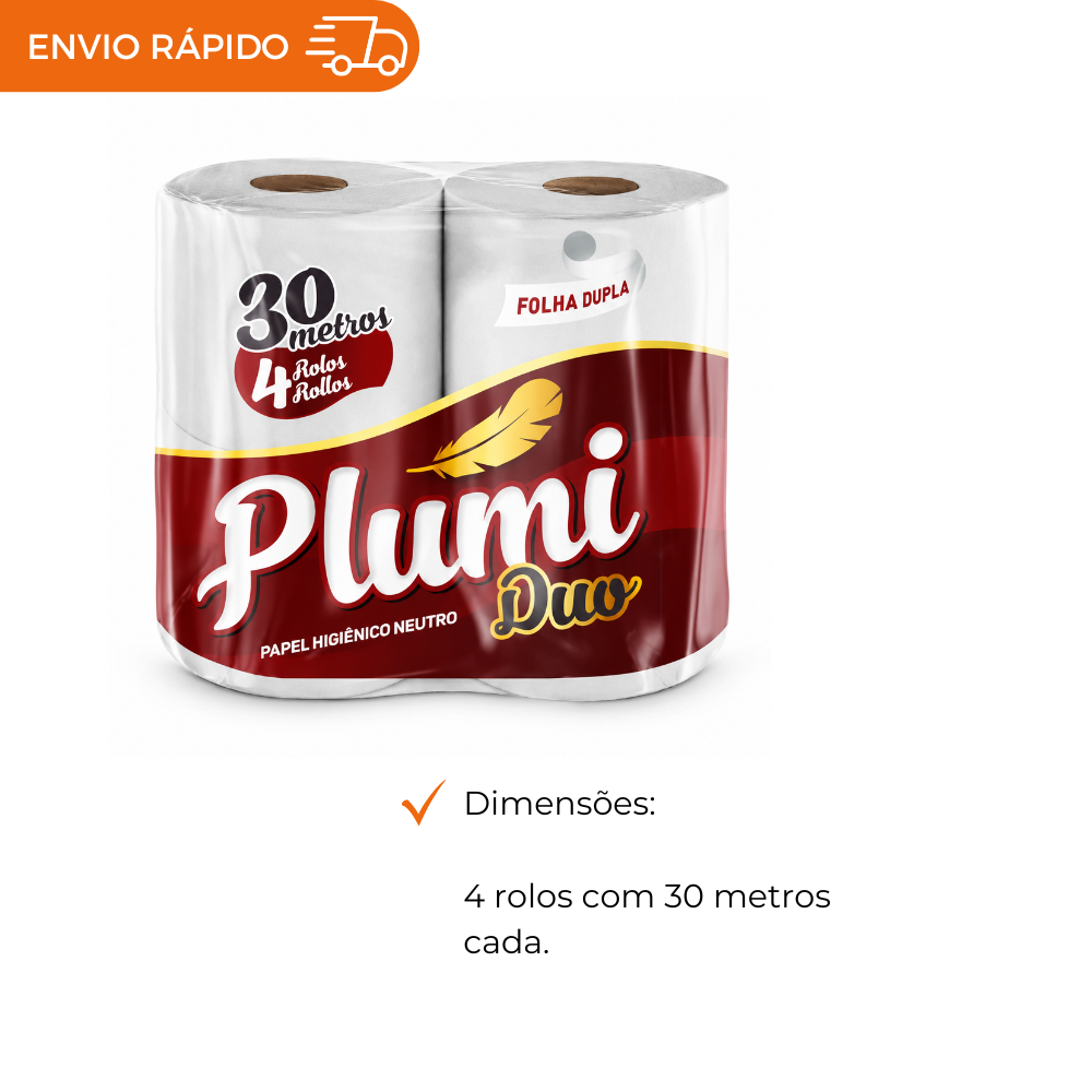 PAPEL HIGIENICO FOLHA DUPLA - FD C/4X30M