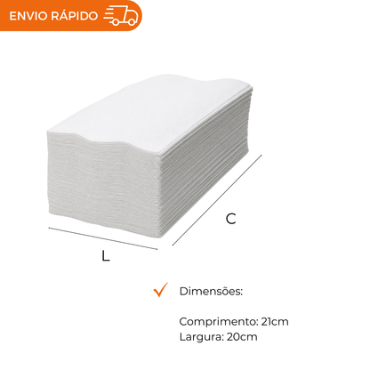 PAPEL TOALHA BRANCO 20X21 - FD C/6X1000