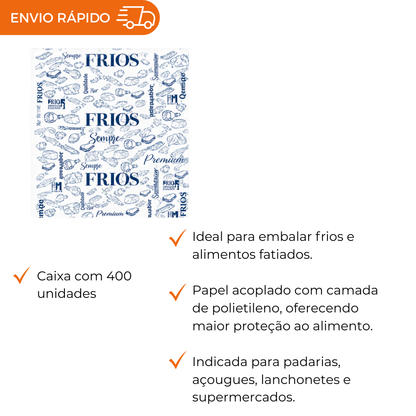 PAPEL ACOPLADO P/FRIOS 30X38 FRIOS - CX C/400