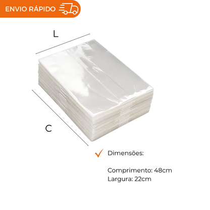 SACO PLASTICO POLIPROPILENO 22X48 - PC C/1000