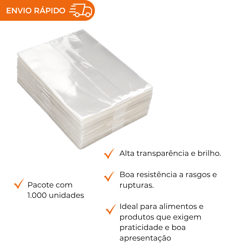 SACO PLASTICO POLIPROPILENO 22X48 - PC C/1000