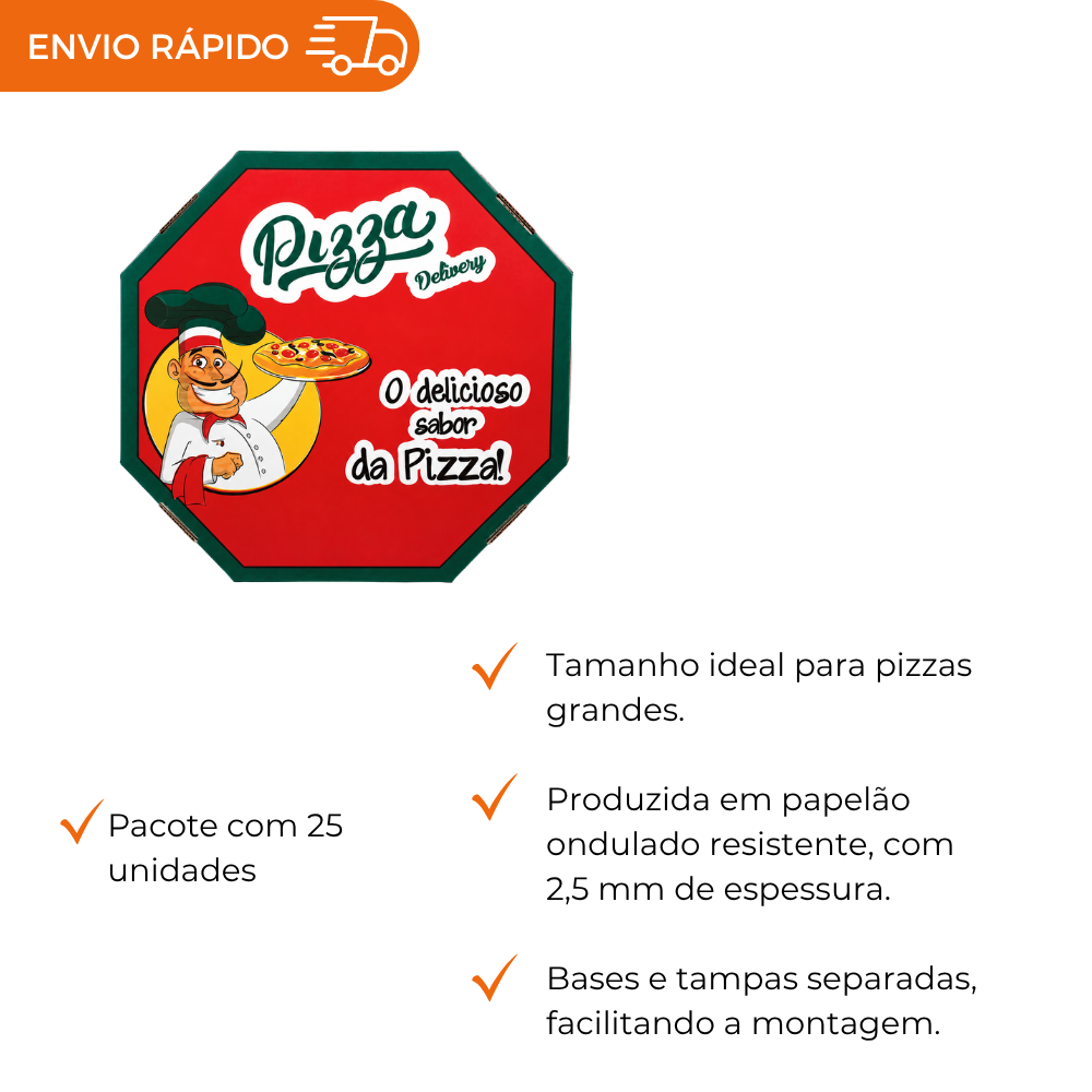 EMB. P/PIZZA 40CM BRANCA IMPRESSA - PC C/25