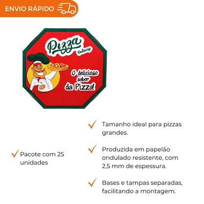 EMB. P/PIZZA 40CM BRANCA IMPRESSA - PC C/25