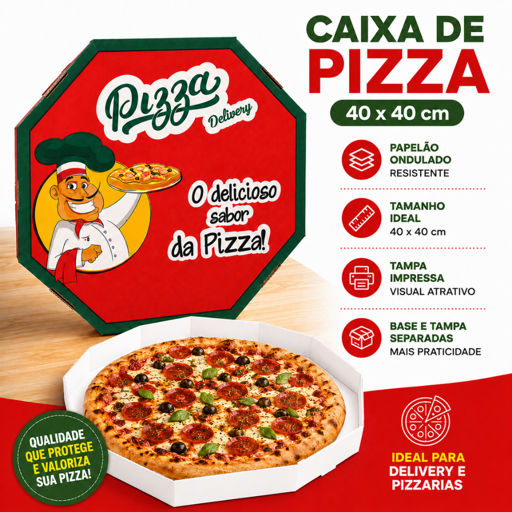 EMB. P/PIZZA 40CM BRANCA IMPRESSA - PC C/25