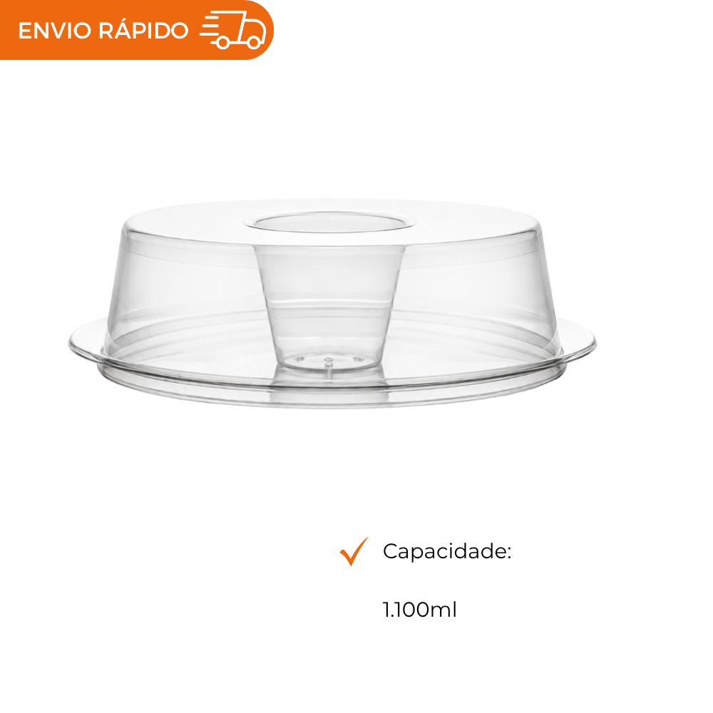 FORMA PUDIM C/TAMPA 1100ML - PW53 RETRO - CX C/50