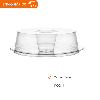 FORMA PUDIM C/TAMPA 1100ML - PW53 RETRO - CX C/50