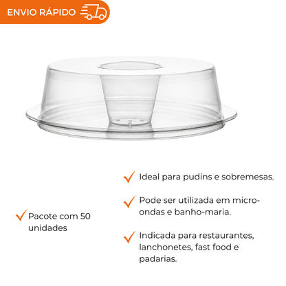 FORMA PUDIM C/TAMPA 1100ML - PW53 RETRO - CX C/50