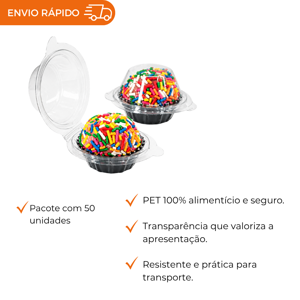 BLISTER PARA DOCES PET 50 UNIDADES | EMBALAGEM PARA DOCINHOS ATÉ 40G