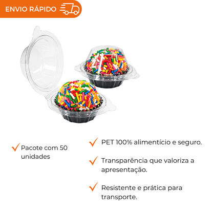 BLISTER PARA DOCES PET 50 UNIDADES | EMBALAGEM PARA DOCINHOS ATÉ 40G