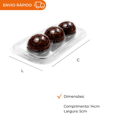 EMBALAGEM CRISTAL PARA 3 DOCINHOS PET 5 UNIDADES TRUFAS E DOCES