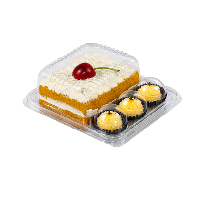 EMBALAGEM CRISTAL TAMPA ALTA PET 5 UNIDADES DOCES, BOLOS E LANCHES